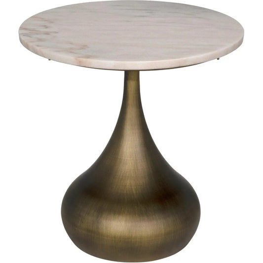 Noir Mateo Side Table, Aged Brass
