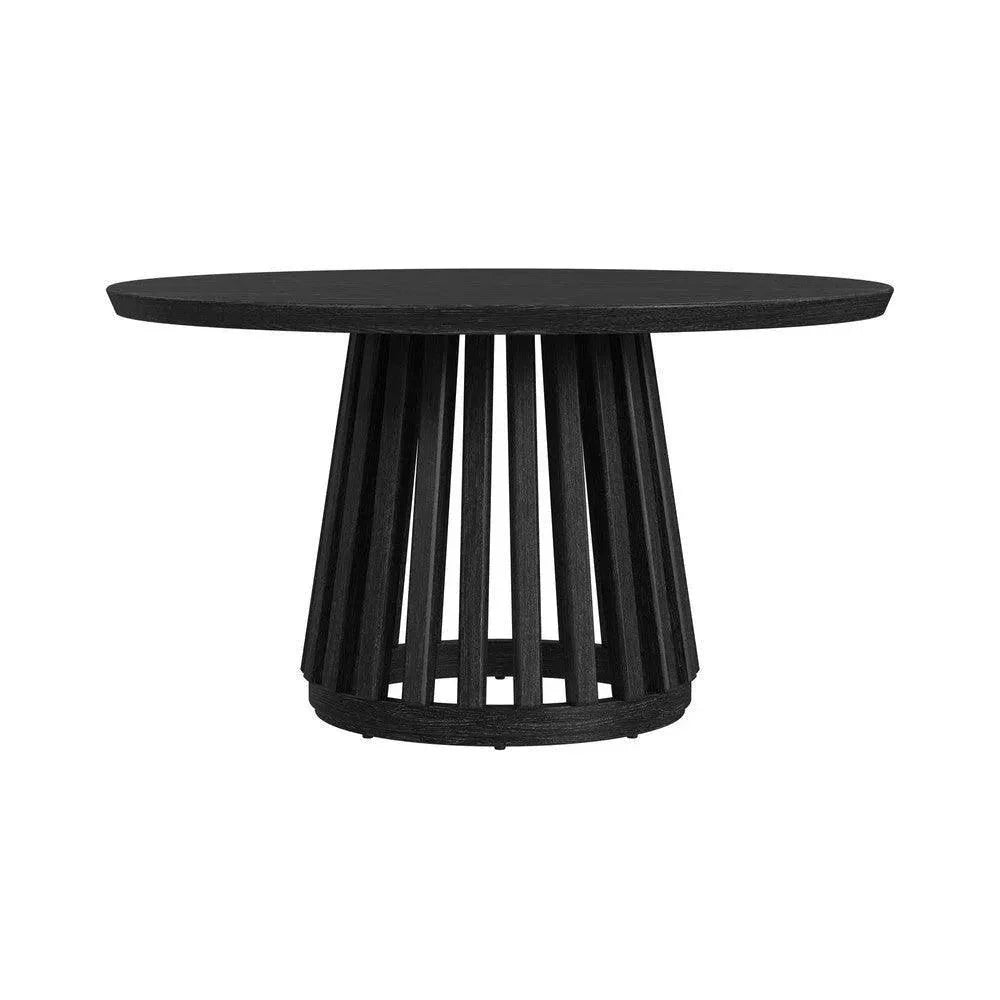 Mateo Wood Black Round Dining Table-Dining Tables-Bassett Mirror-LOOMLAN