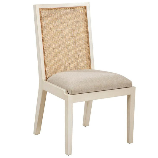 Matheson Linen Upholstered Cream Armless Dining Chair