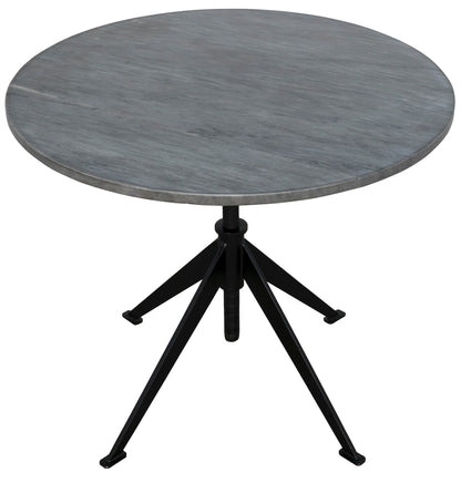 Matilo Steel and Marble Adjustable Side Table-Side Tables-Noir-Sideboards and Things