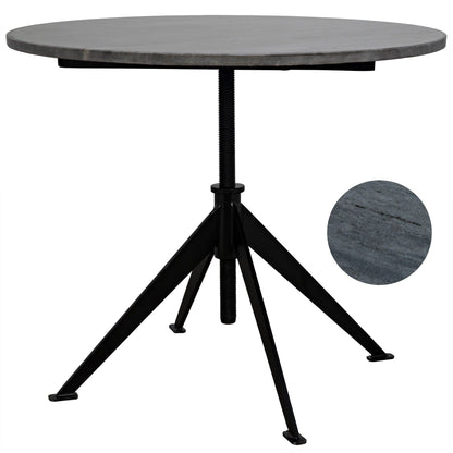 Matilo Steel and Marble Adjustable Side Table-Side Tables-Noir-Sideboards and Things