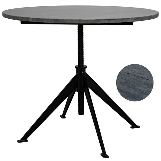 Matilo Steel and Marble Adjustable Side Table-Side Tables-Noir-Sideboards and Things