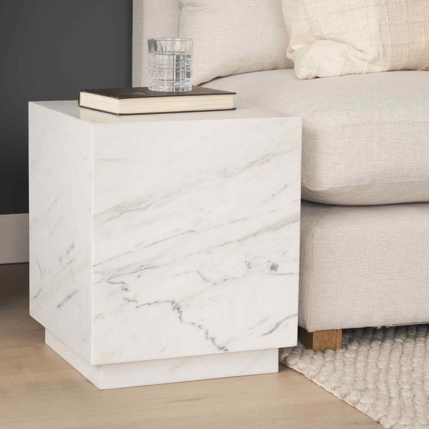Mercana Matteo Solid Marble Square Side Table