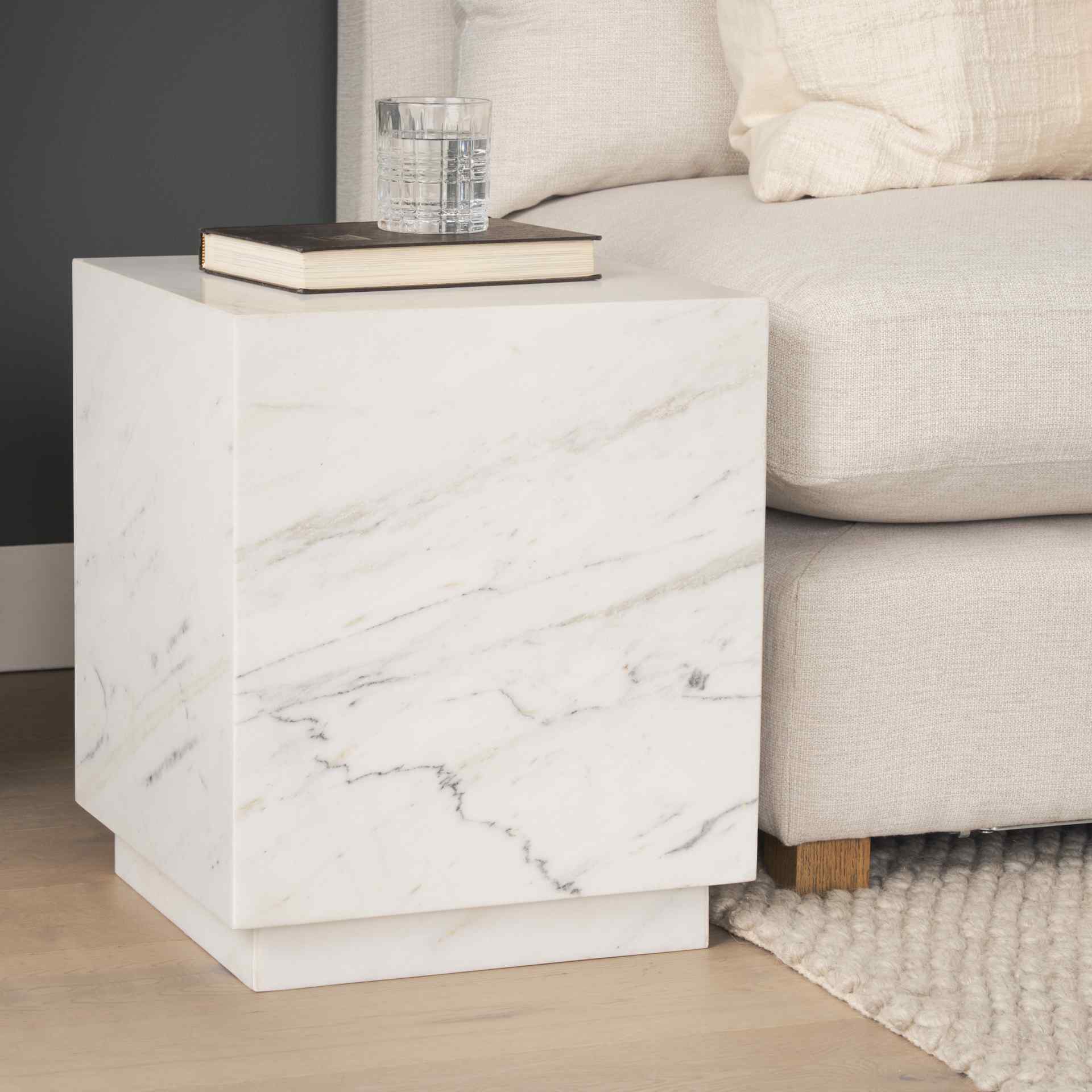 Mercana Matteo Solid Marble Square Side Table