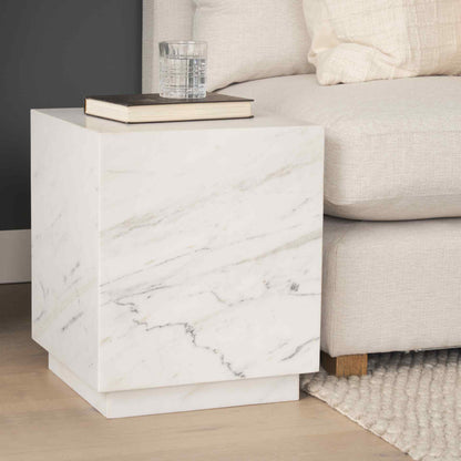 Mercana Matteo Solid Marble Square Side Table