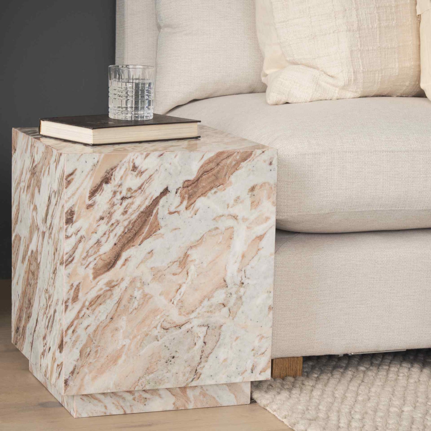 Mercana Matteo Solid Marble Square Side Table