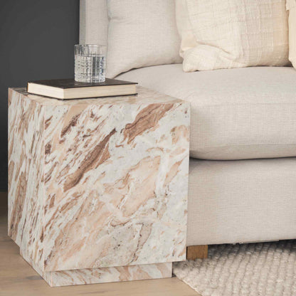 Mercana Matteo Solid Marble Square Side Table
