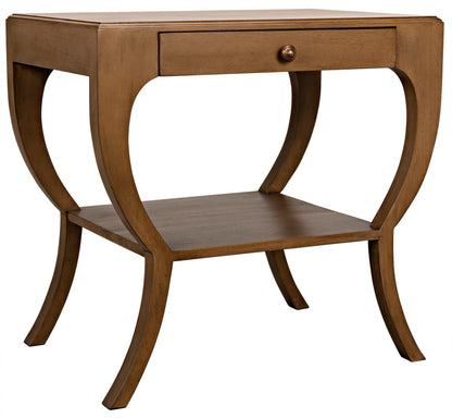 Maude Wood Saddle Brown Rectangle Side Table-Side Tables-Noir-Sideboards and Things