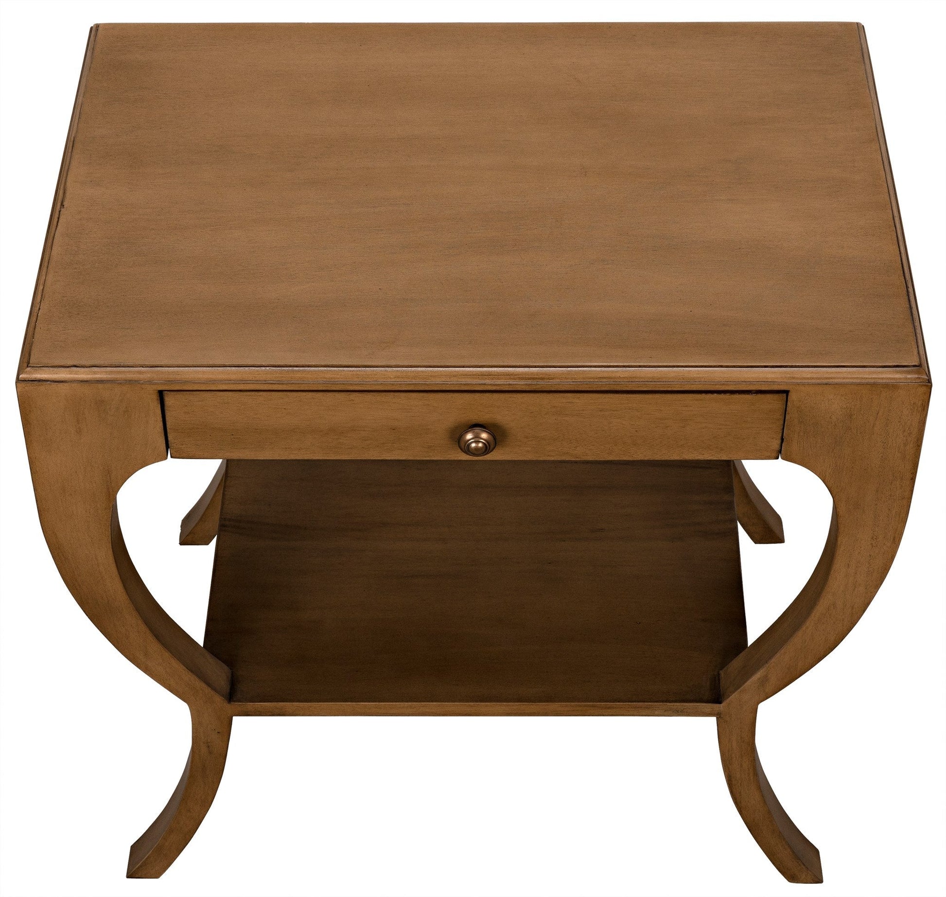 Maude Wood Saddle Brown Rectangle Side Table-Side Tables-Noir-Sideboards and Things