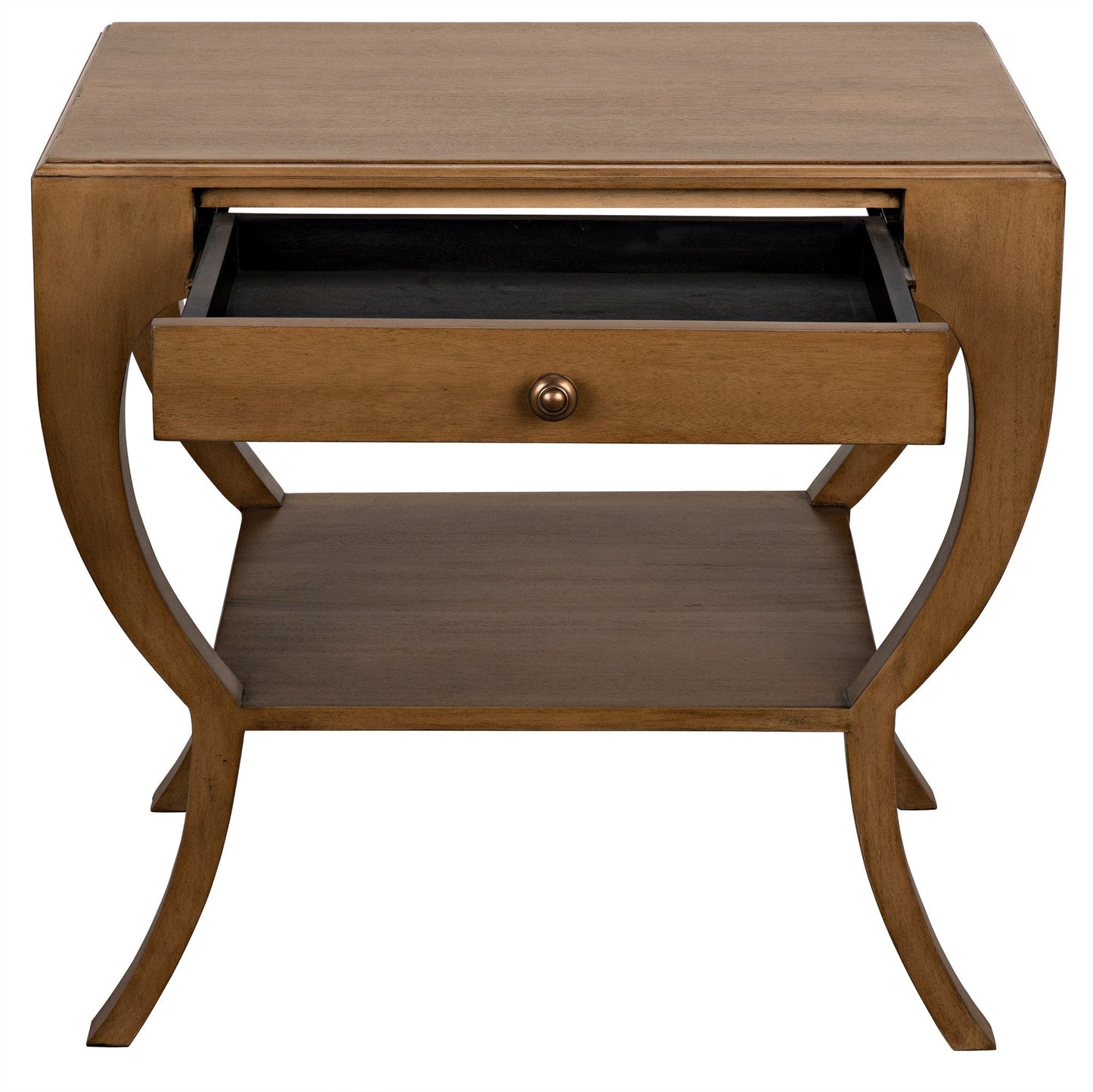 Maude Wood Saddle Brown Rectangle Side Table-Side Tables-Noir-Sideboards and Things