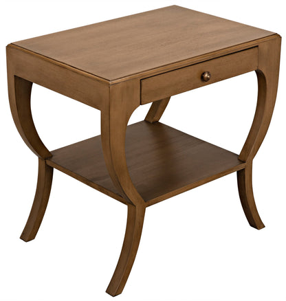 Maude Wood Saddle Brown Rectangle Side Table-Side Tables-Noir-Sideboards and Things