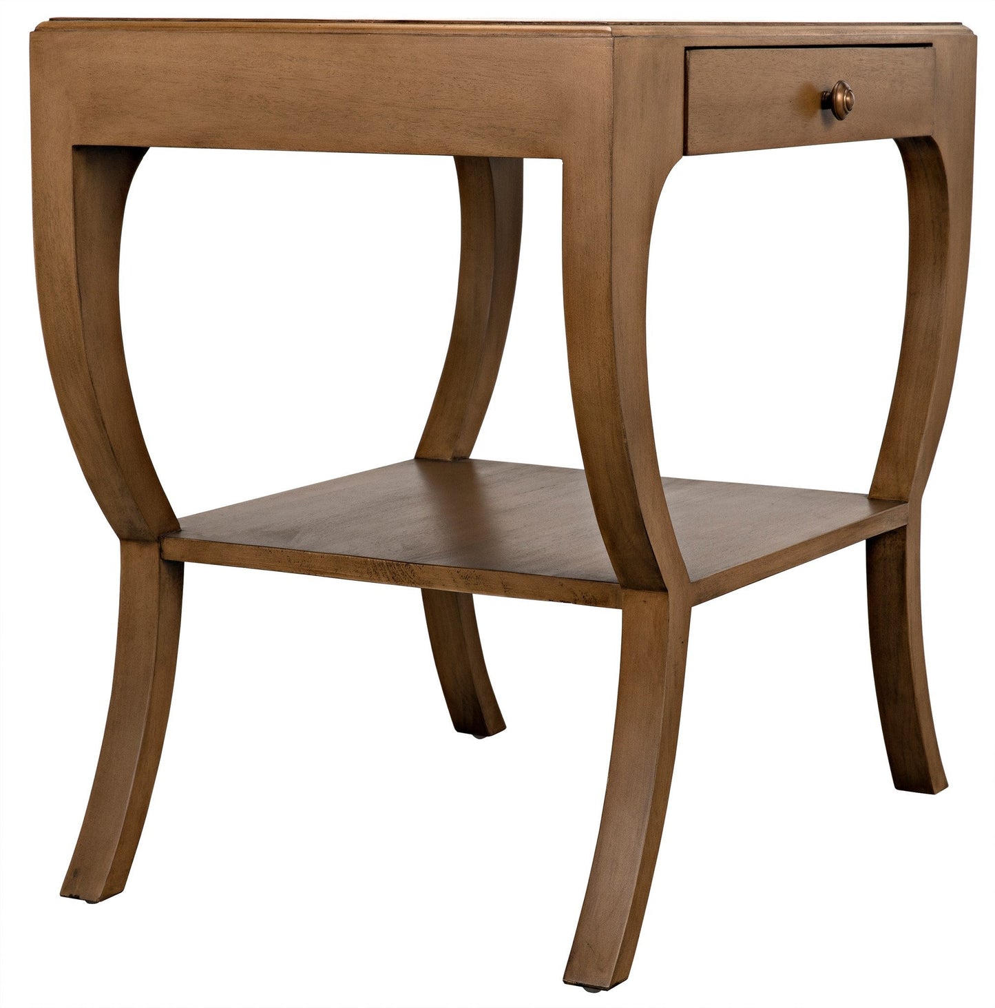 Maude Wood Saddle Brown Rectangle Side Table-Side Tables-Noir-Sideboards and Things