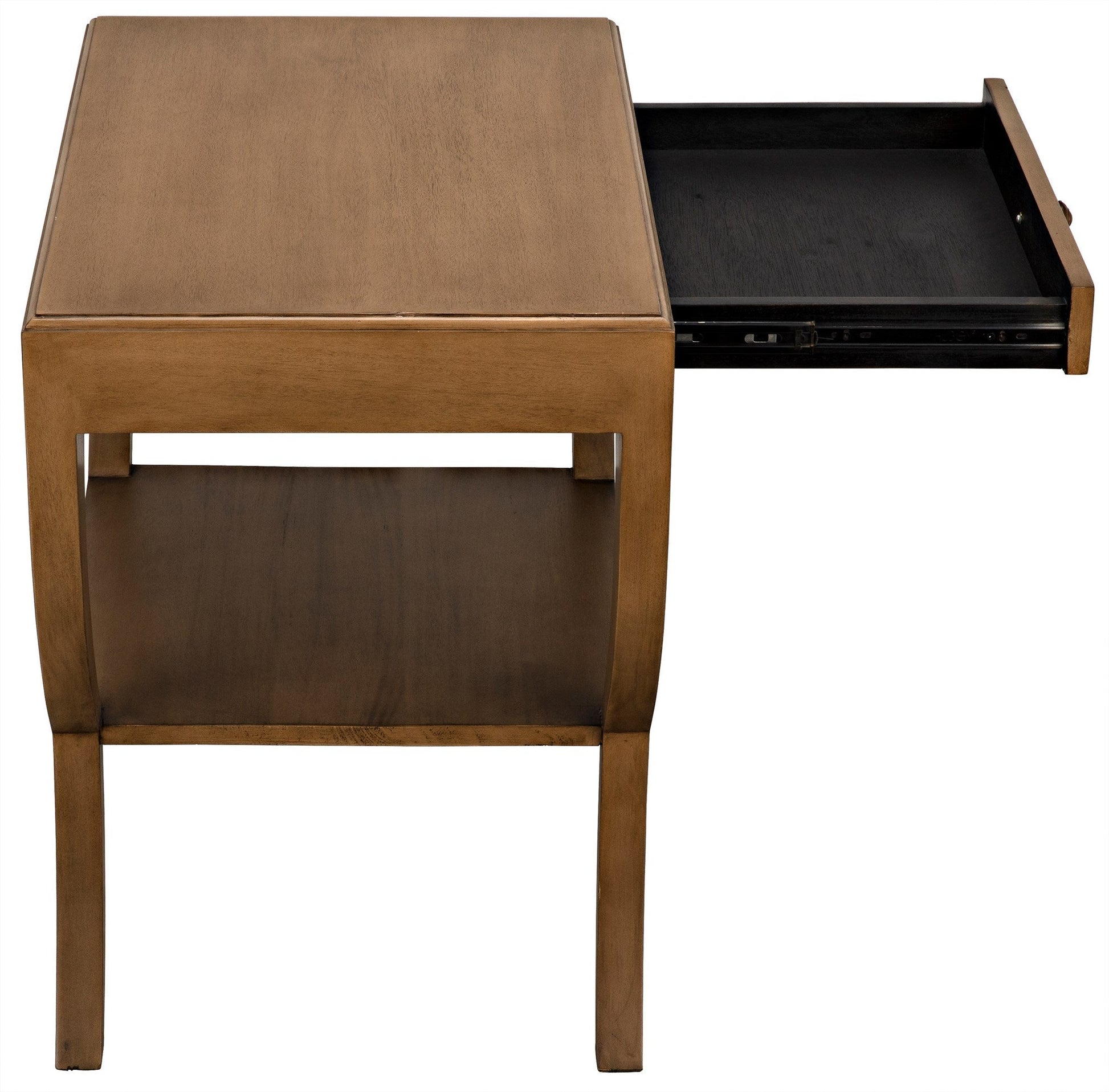 Maude Wood Saddle Brown Rectangle Side Table-Side Tables-Noir-Sideboards and Things