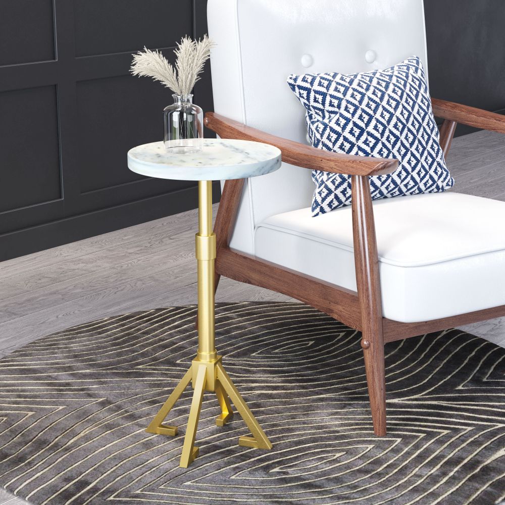 Zuo Modern Maurice Marble Top Round Side Table