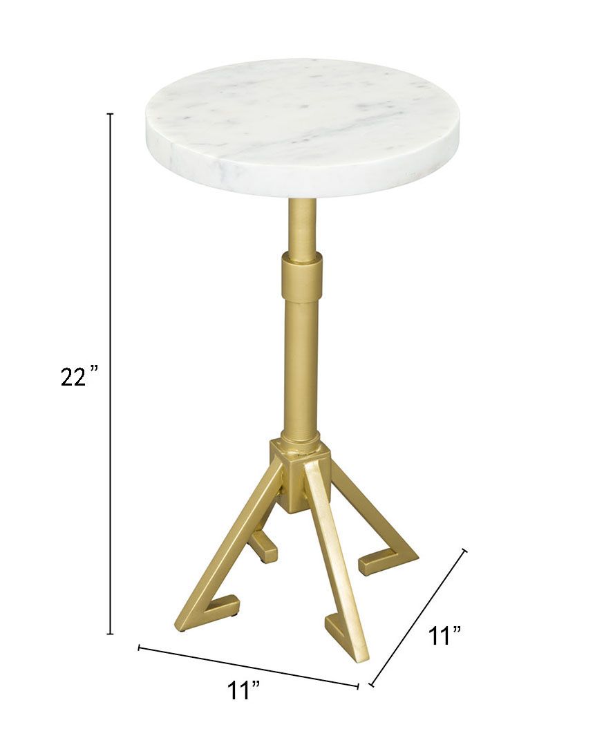 Zuo Modern Maurice Marble Top Round Side Table