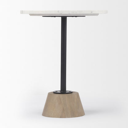 Mercana Maxwell Marble Top Pedestal Side Table