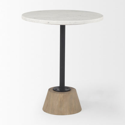 Mercana Maxwell Marble Top Pedestal Side Table