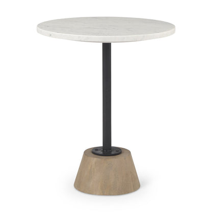 Mercana Maxwell Marble Top Pedestal Side Table