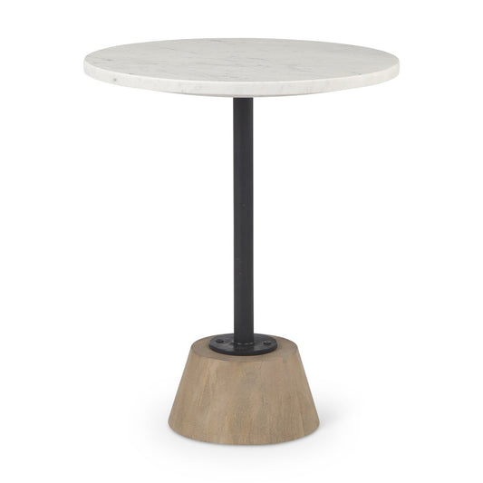 Mercana Maxwell Marble Top Pedestal Side Table