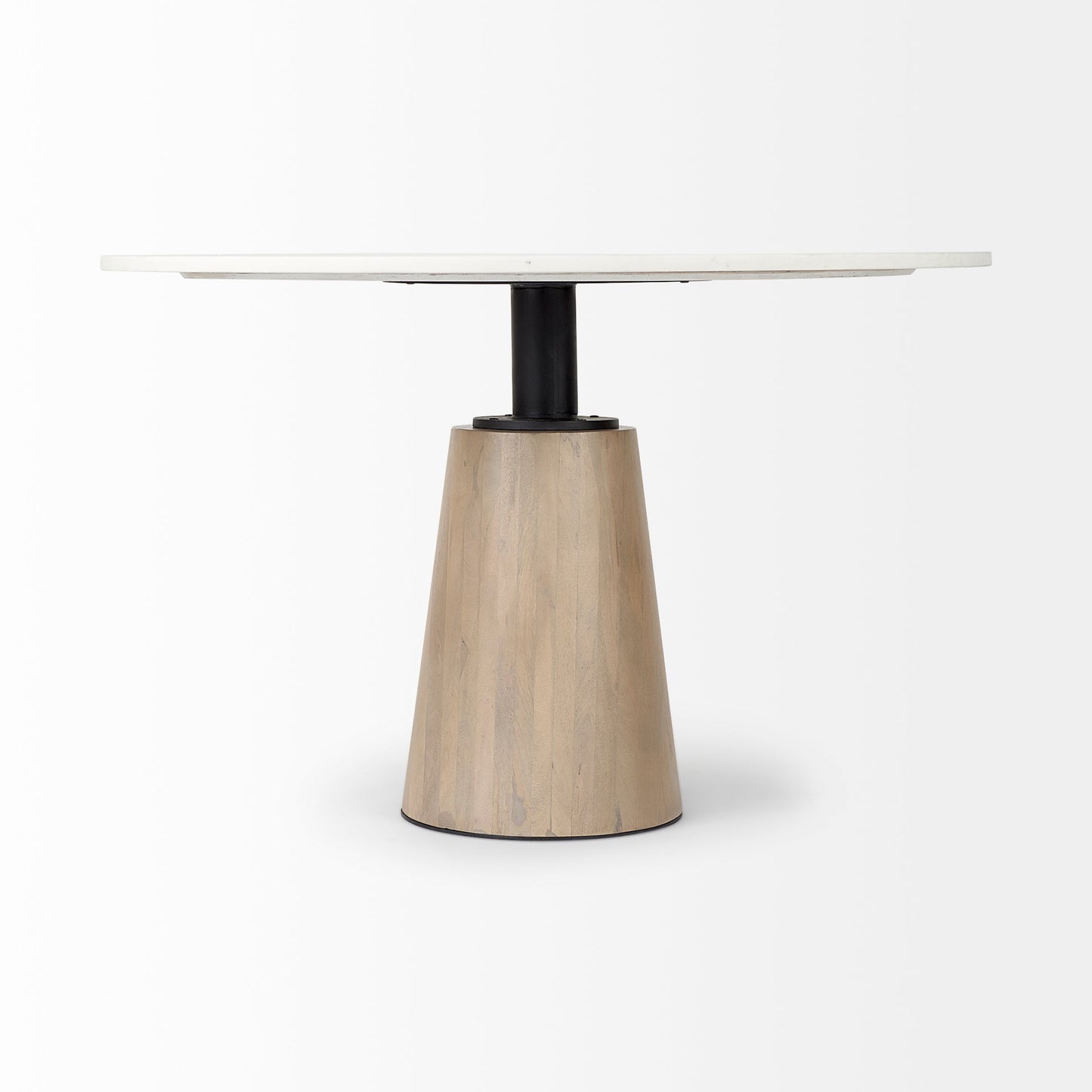 Mercana Maxwell White Marble Top Round Dining Table