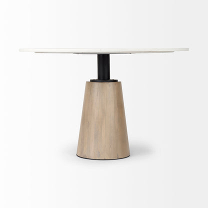 Mercana Maxwell White Marble Top Round Dining Table