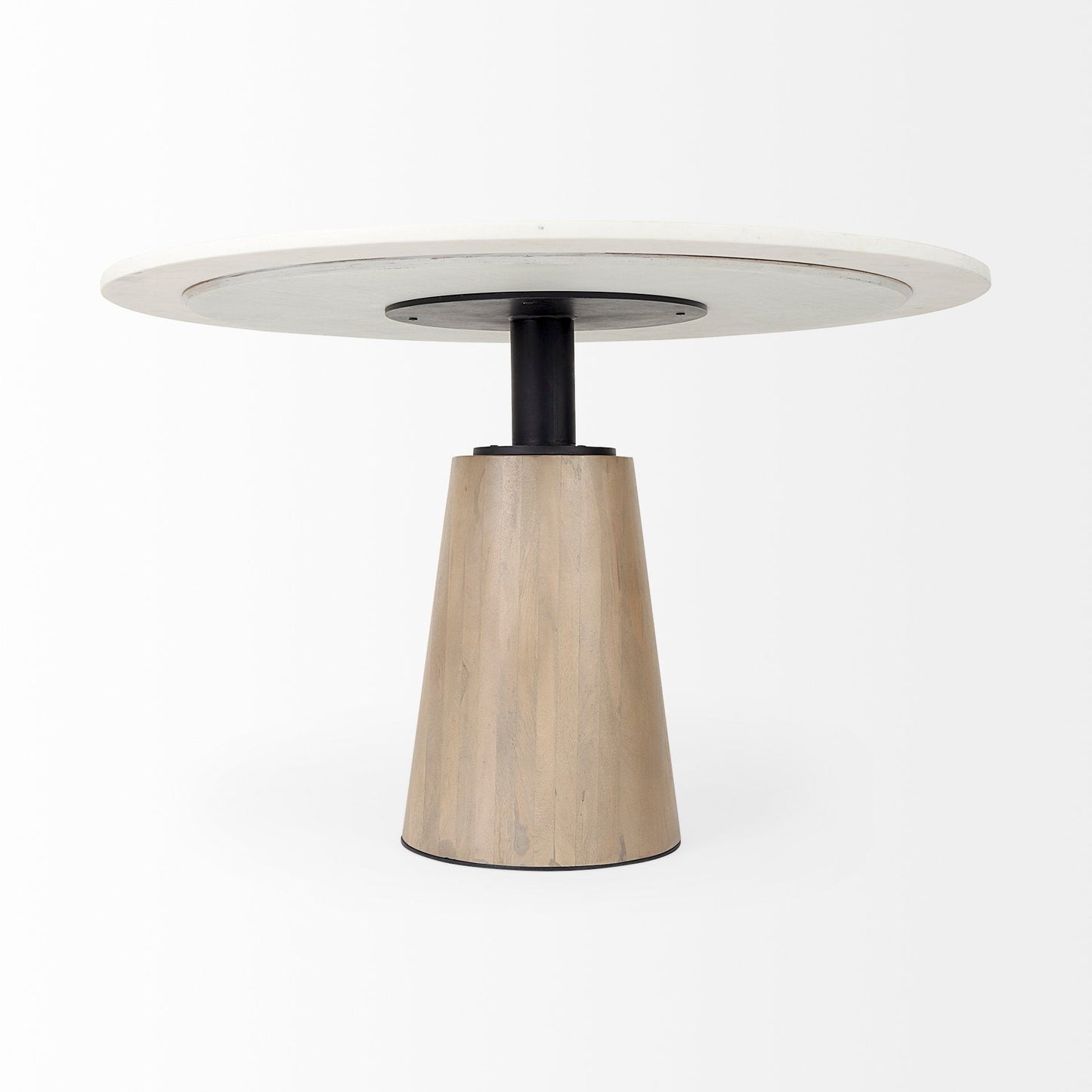 Mercana Maxwell White Marble Top Round Dining Table