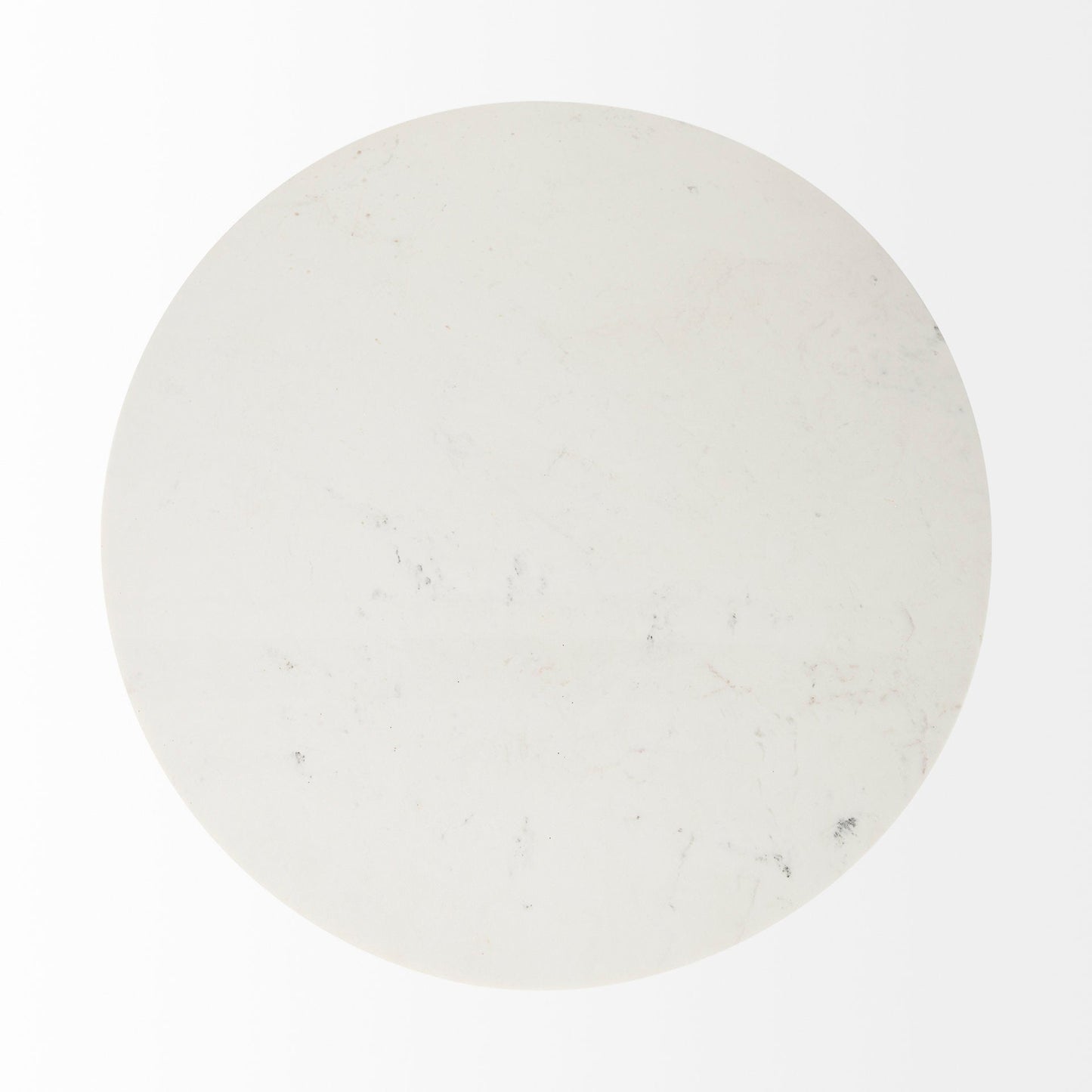 Mercana Maxwell White Marble Top Round Dining Table