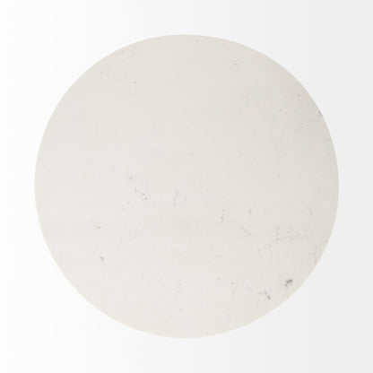 Mercana Maxwell White Marble Top Round Dining Table