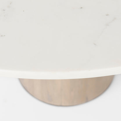 Mercana Maxwell White Marble Top Round Dining Table