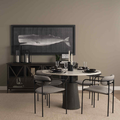 Mercana Maxwell White Marble Top Round Dining Table