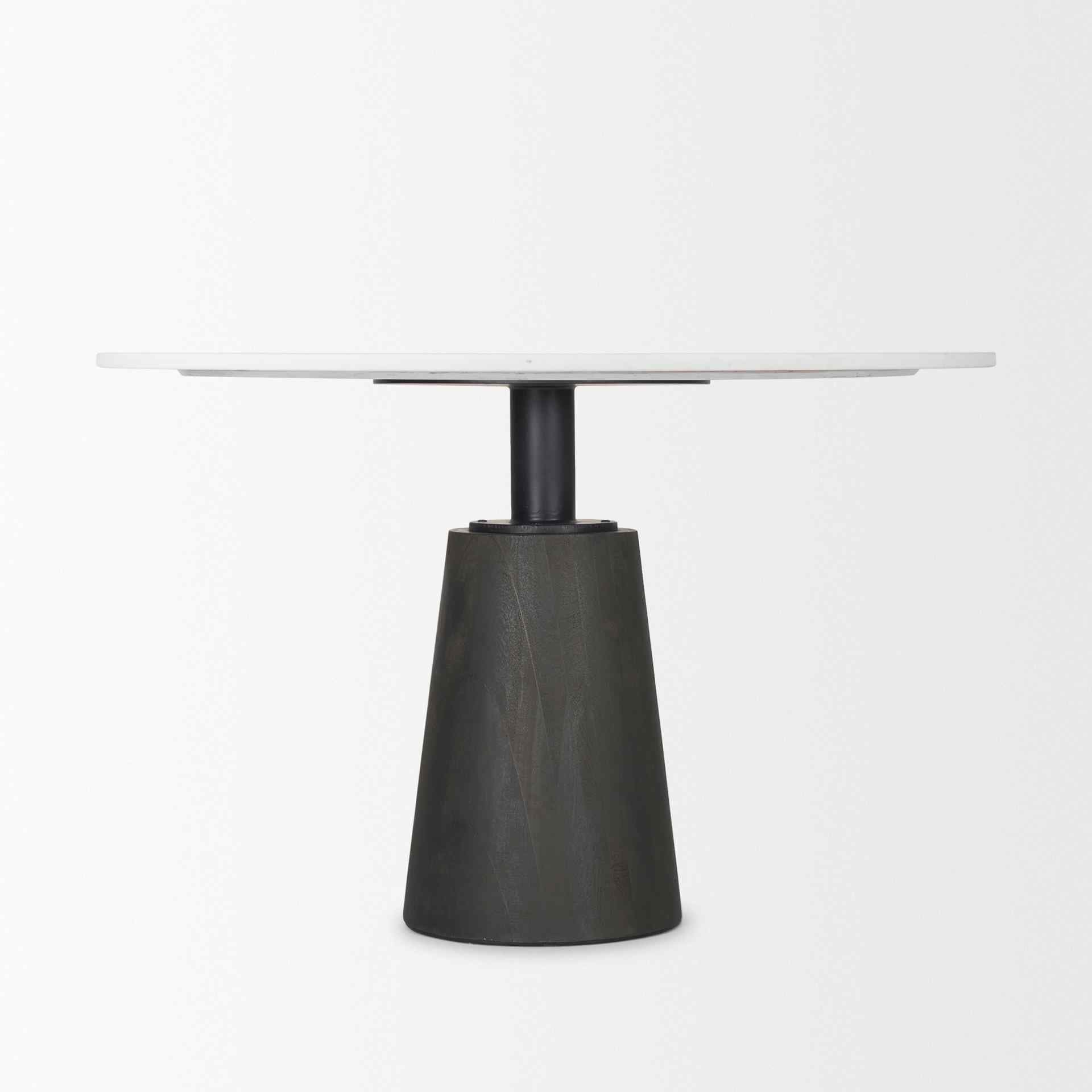 Mercana Maxwell White Marble Top Round Dining Table