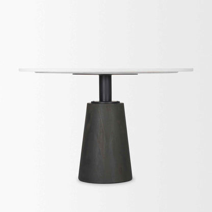 Mercana Maxwell White Marble Top Round Dining Table
