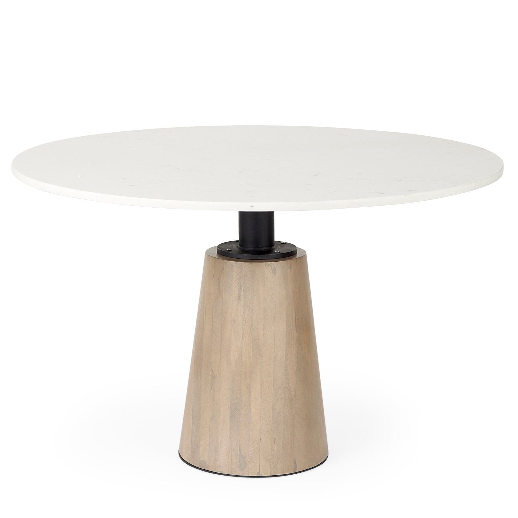Mercana Maxwell White Marble Top Round Dining Table