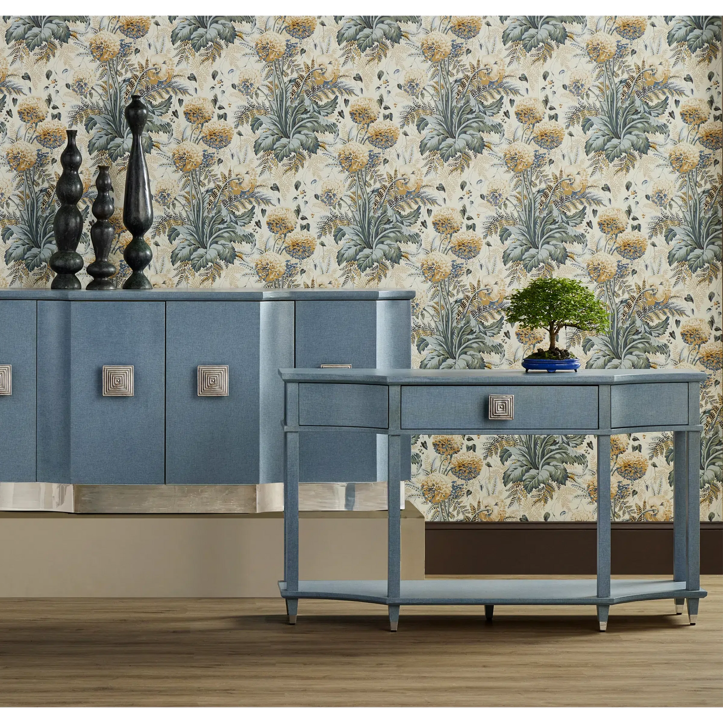 Maya Blue Console Table-Console Tables-Currey & Co-Sideboards and Things