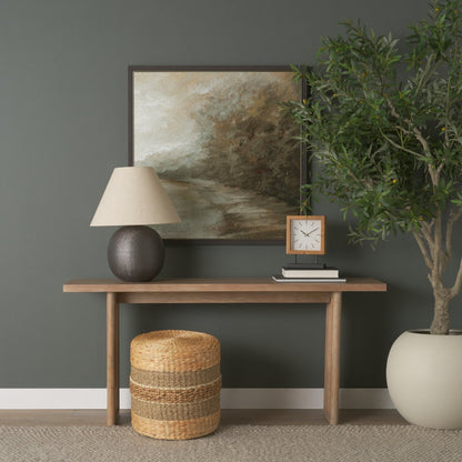 Mercana Maya Brown Stripes Seagrass Round Pouf