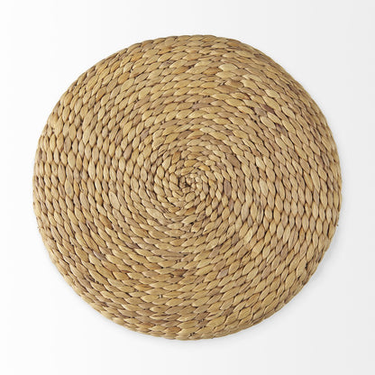 Mercana Maya Brown Stripes Seagrass Round Pouf