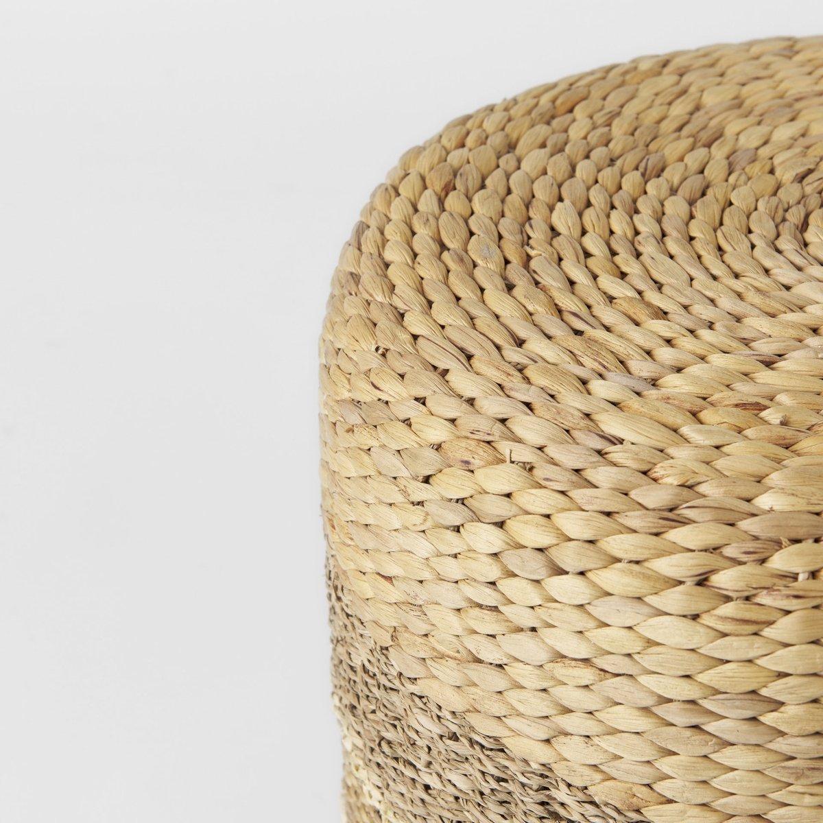 Mercana Maya Brown Stripes Seagrass Round Pouf