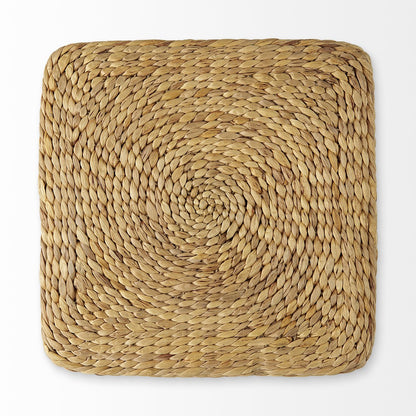 Mercana Maya Brown Stripes Seagrass Square Pouf