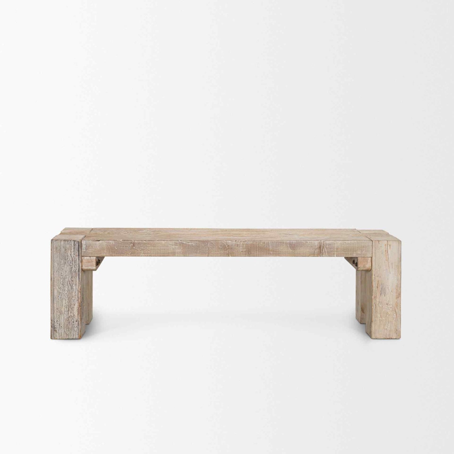 Mercana McArthur Whitewash Wooden Dining Bench