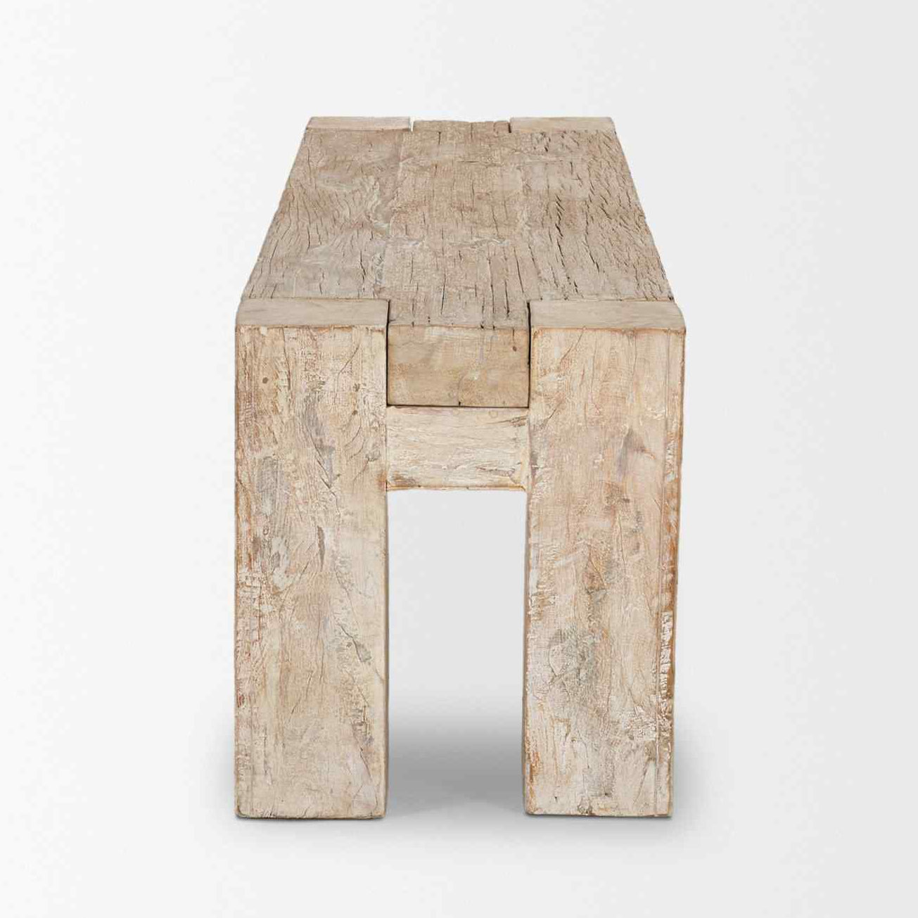 Mercana McArthur Whitewash Wooden Dining Bench
