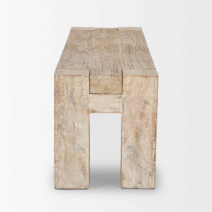 Mercana McArthur Whitewash Wooden Dining Bench