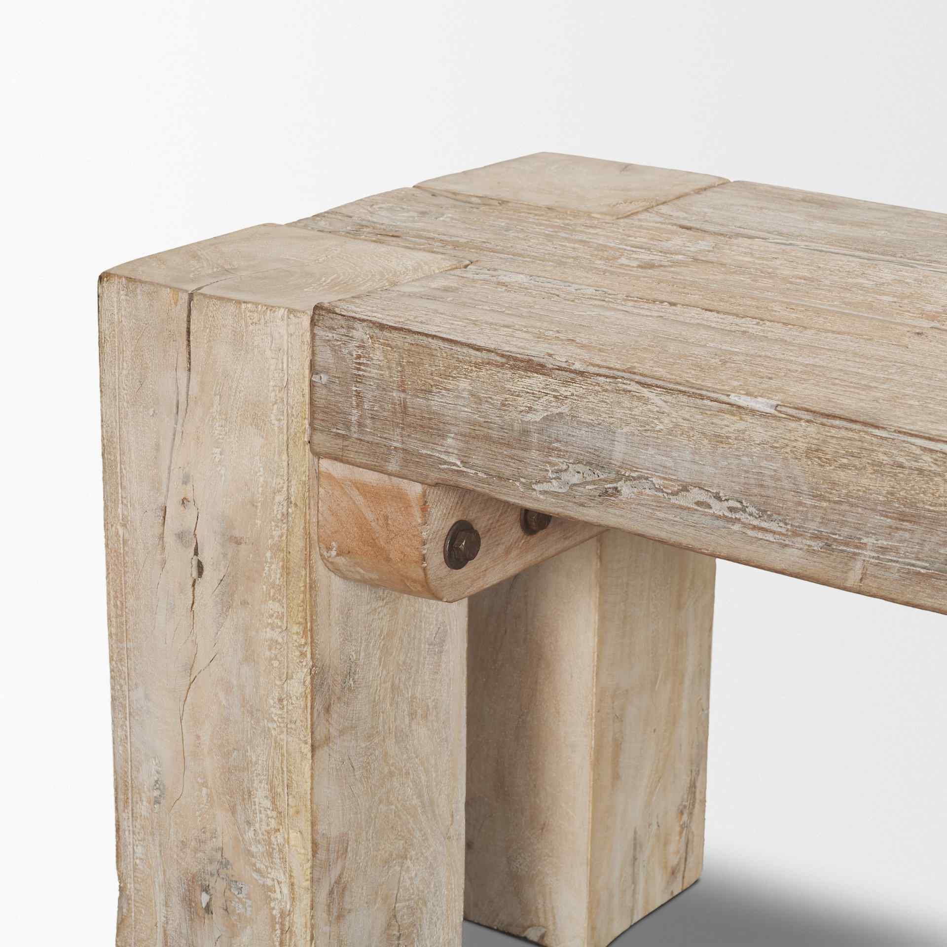Mercana McArthur Whitewash Wooden Dining Bench