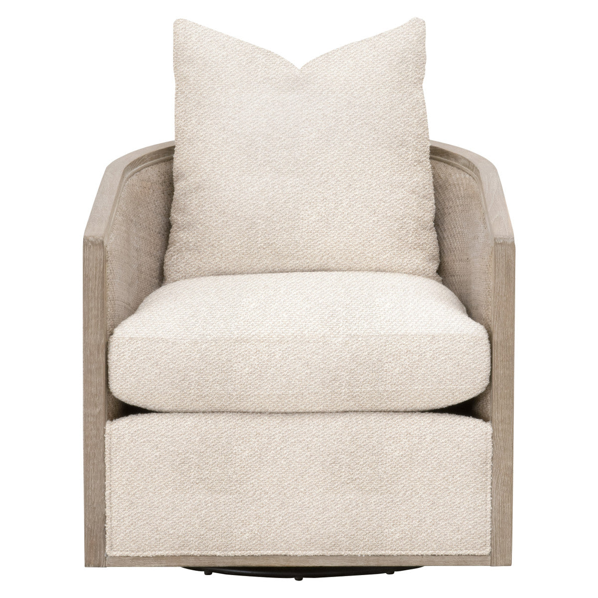 Essentials For Living McGuire Wood Brown Swivel Club Armchair