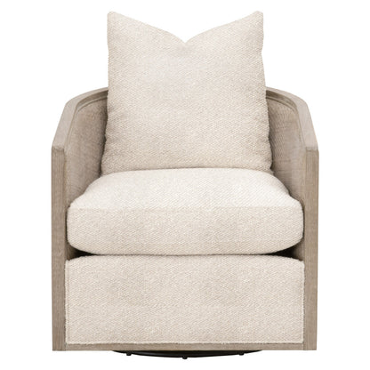 Essentials For Living McGuire Wood Brown Swivel Club Armchair