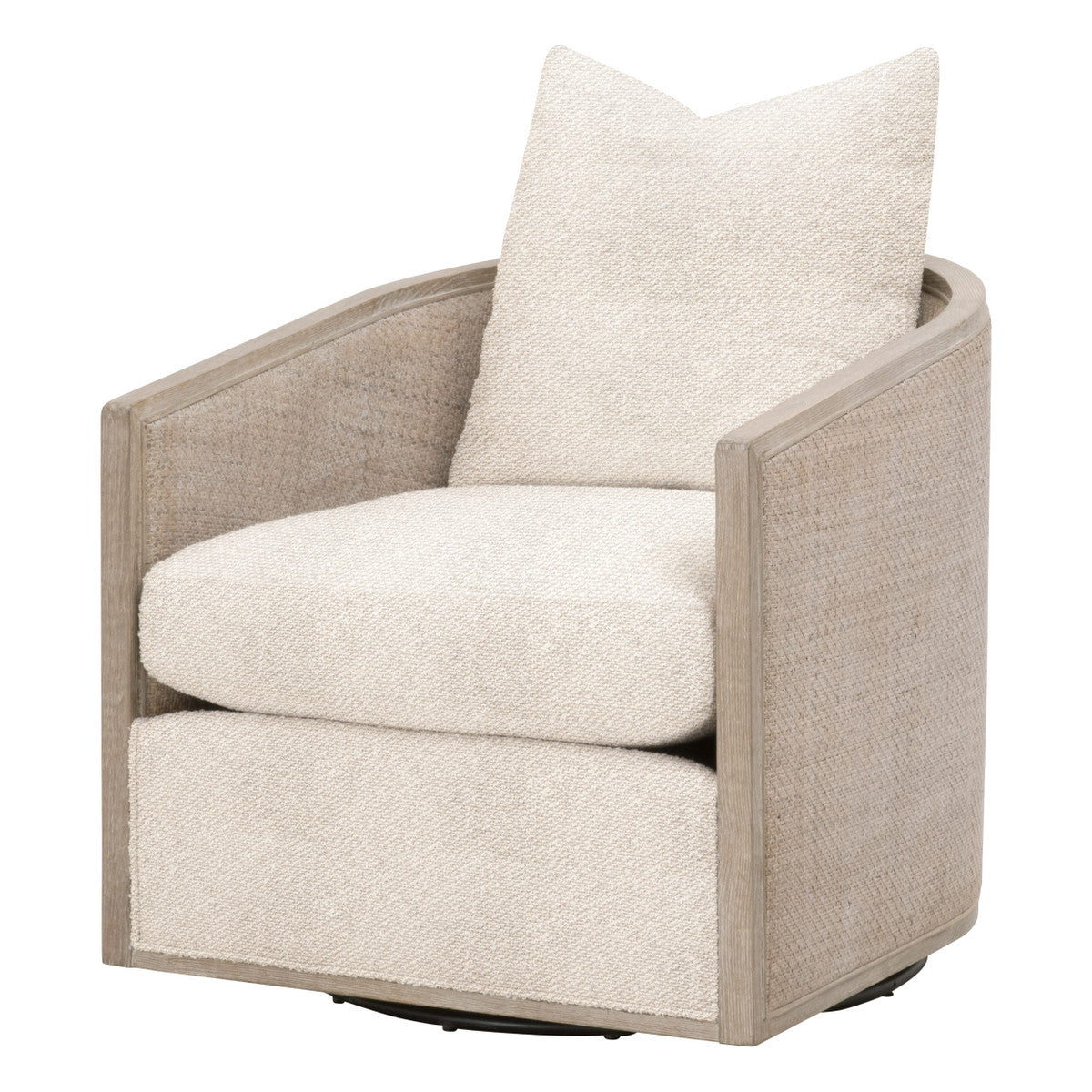 Essentials For Living McGuire Wood Brown Swivel Club Armchair