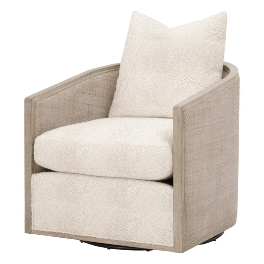 Essentials For Living McGuire Wood Brown Swivel Club Armchair