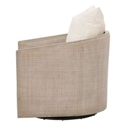 Essentials For Living McGuire Wood Brown Swivel Club Armchair
