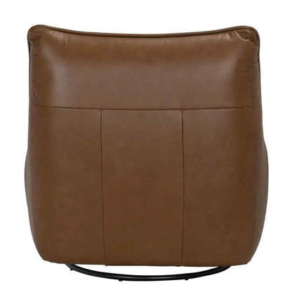 Mcclain Tan Leather Swivel Club Chair