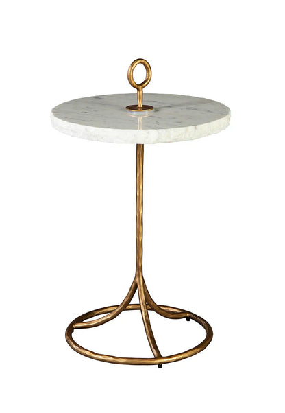 Mckinnon Marble Topped Round Side Table