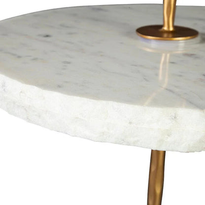 Mckinnon Marble Topped Round Side Table